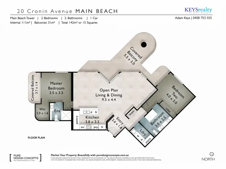 Floorplan of Homely apartment listing, 2/20 Cronin Avenue, Main Beach QLD 4217