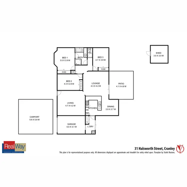 Floorplan of Homely house listing, 31 Halsworth Street, Cranley QLD 4350