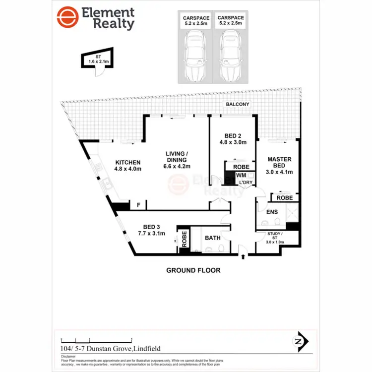 Floorplan of Homely apartment listing, 104/5-7 Dunstan Grove, Lindfield NSW 2070