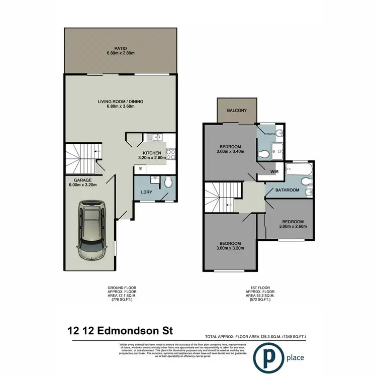 Floorplan of Homely townhouse listing, 12/12 Edmondson Street, Corinda QLD 4075