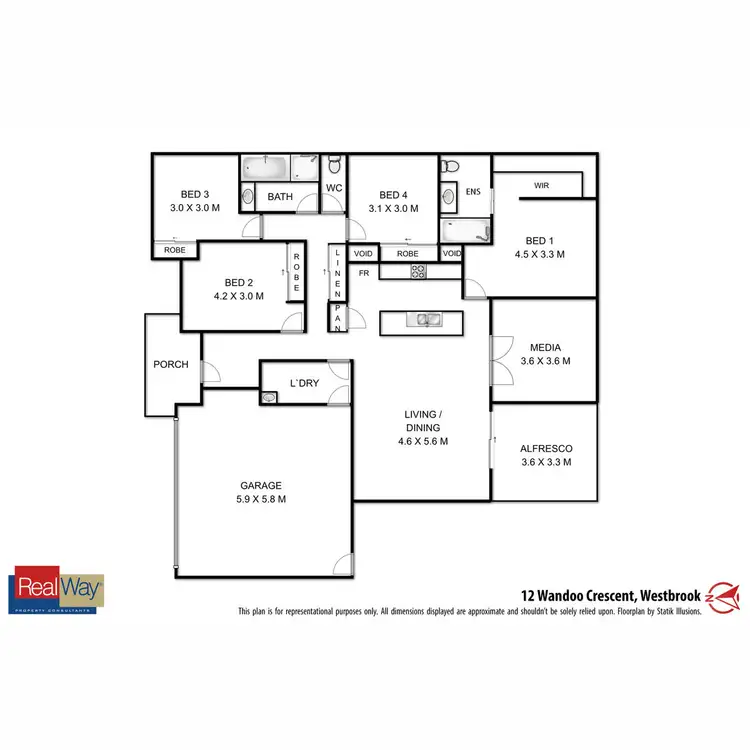 Floorplan of Homely house listing, 12 Wandoo Crescent, Westbrook QLD 4350
