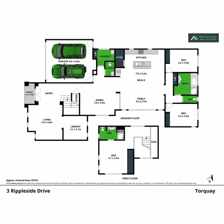 Floorplan of Homely house listing, 3 Rippleside Drive, Torquay VIC 3228