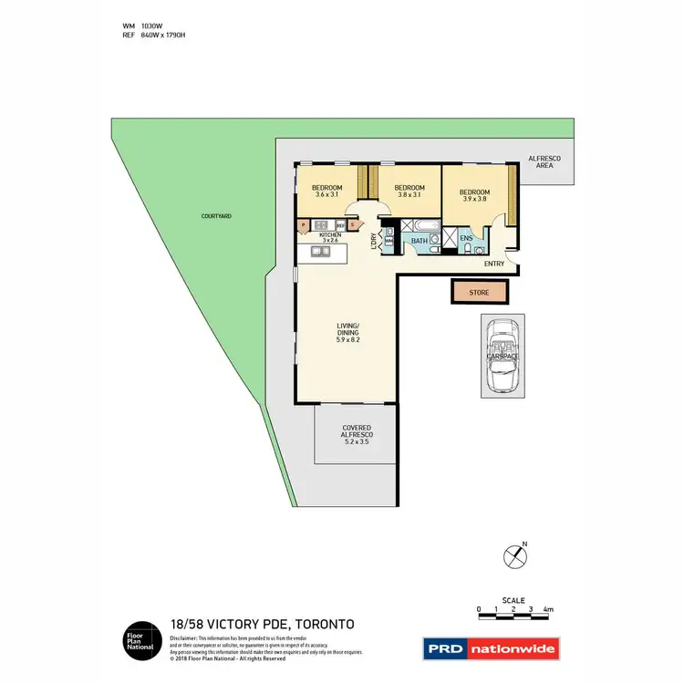 Floorplan of Homely apartment listing, 18/58 Victory Parade, Toronto NSW 2283