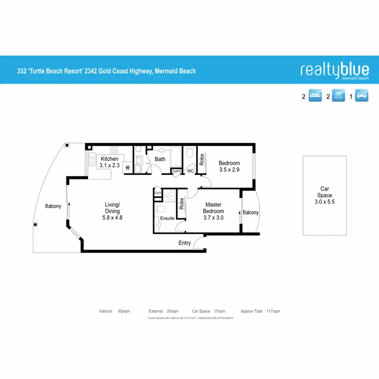 Floorplan of Homely unit listing, 332/2342 Gold Coast Highway, Mermaid Beach QLD 4218