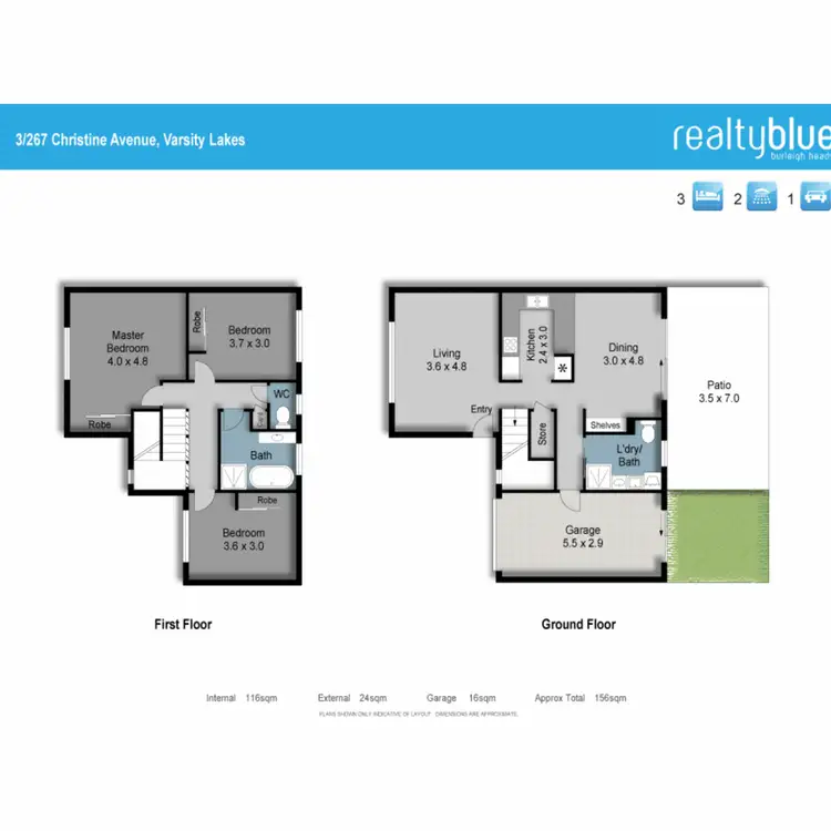 Floorplan of Homely townhouse listing, 3/267 Christine Avenue, Varsity Lakes QLD 4227