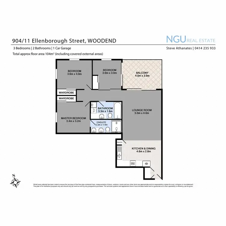 Floorplan of Homely apartment listing, 904/11 Ellenborough Street, Woodend QLD 4305