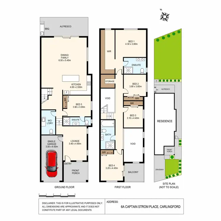 Floorplan of Homely semi-detached listing, 6A Captain Strom Place, Carlingford NSW 2118