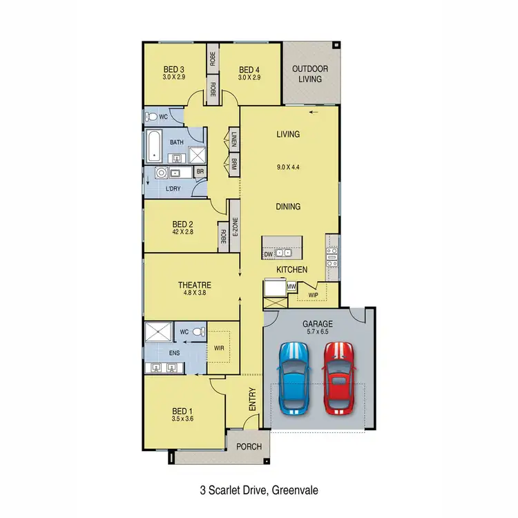 Floorplan of Homely house listing, 3 Scarlet Drive, Greenvale VIC 3059