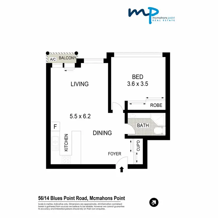 Floorplan of Homely apartment listing, 56/14-28 Blues Point Road, Mcmahons Point NSW 2060