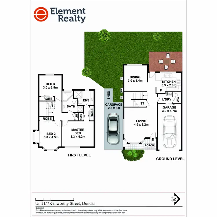 Floorplan of Homely townhouse listing, 1/7 Kenworthy Street, Dundas NSW 2117