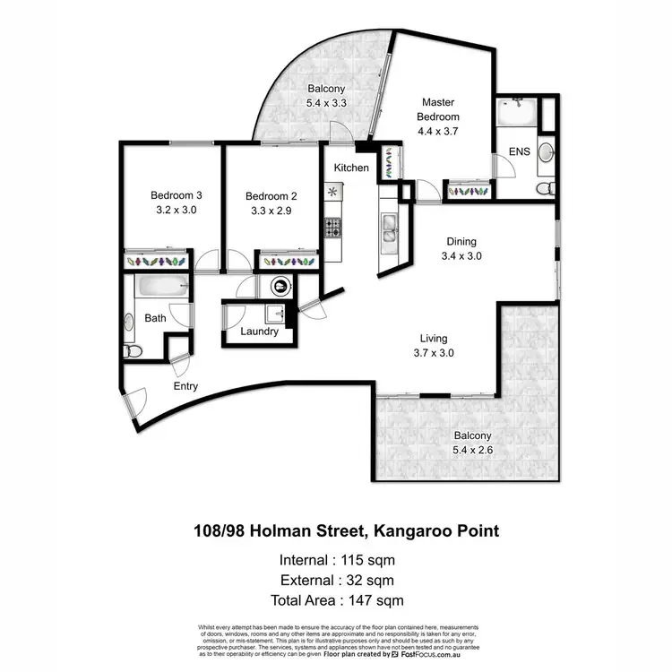 Floorplan of Homely apartment listing, 108/98 Holman Street, Kangaroo Point QLD 4169