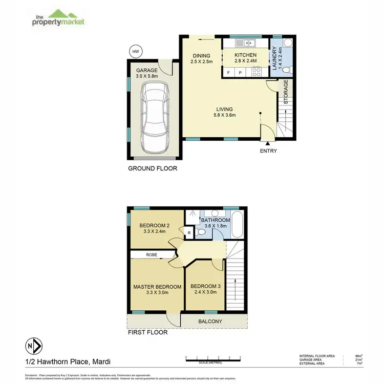 Floorplan of Homely house listing, 1/2 Hawthorn Place, Mardi NSW 2259