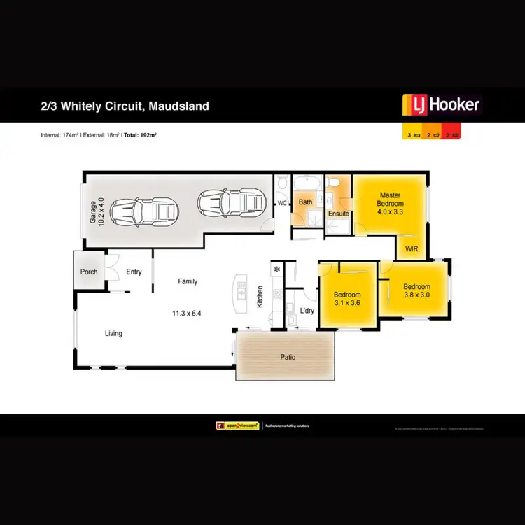 Floorplan of Homely semi-detached listing, 2/3 Whitely Circuit, Maudsland QLD 4210
