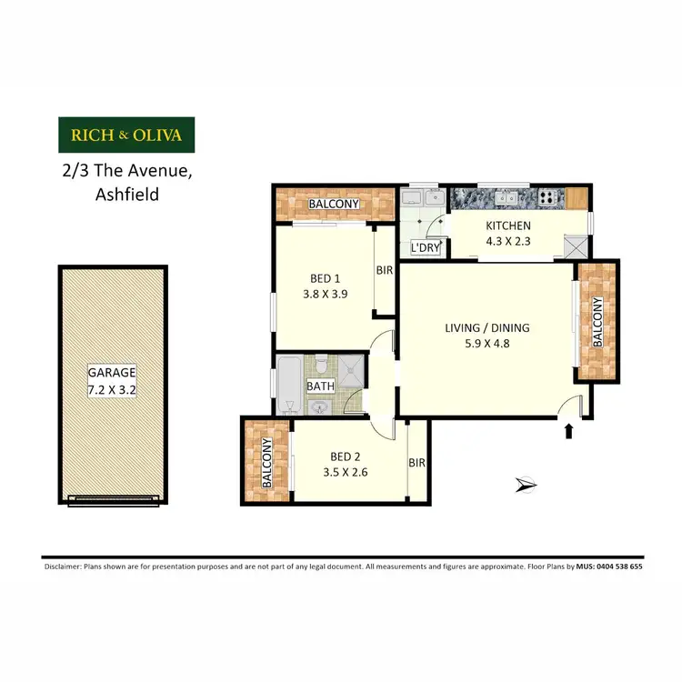 Floorplan of Homely apartment listing, 2/3-5 The Avenue, Ashfield NSW 2131