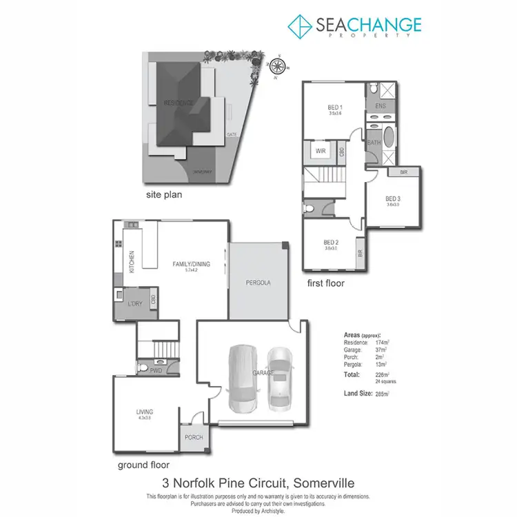 Floorplan of Homely townhouse listing, 3 Norfolk Pine Circuit, Somerville VIC 3912