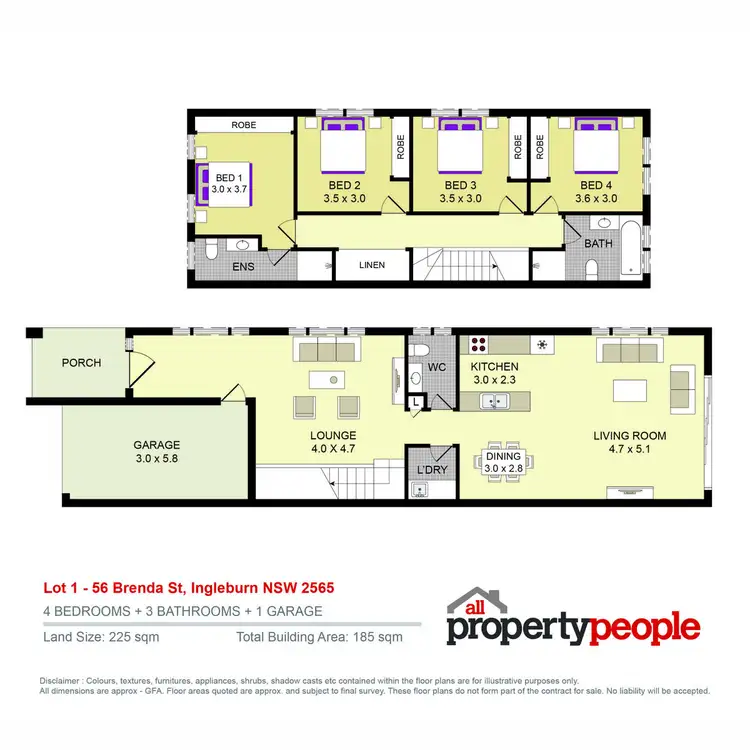 Floorplan of Homely semi-detached listing, 56B Brenda Street, Ingleburn NSW 2565
