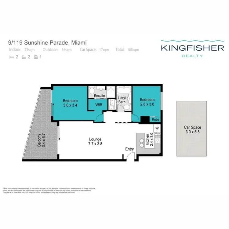 Floorplan of Homely apartment listing, 9/119 Sunshine Parade, Miami QLD 4220