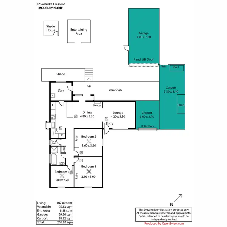 Floorplan of Homely house listing, 22 Solandra Cr, Modbury North SA 5092