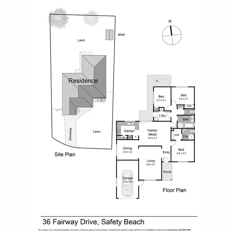 Floorplan of Homely house listing, 36 Fairway Drive, Safety Beach VIC 3936