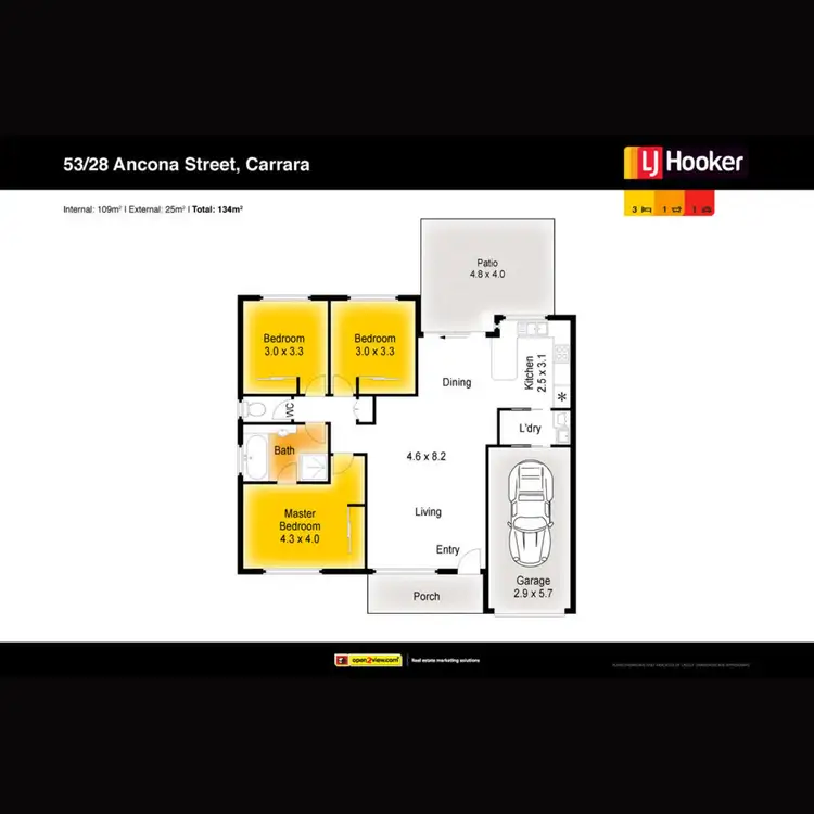 Floorplan of Homely townhouse listing, 53/28 Ancona Street, Carrara QLD 4211