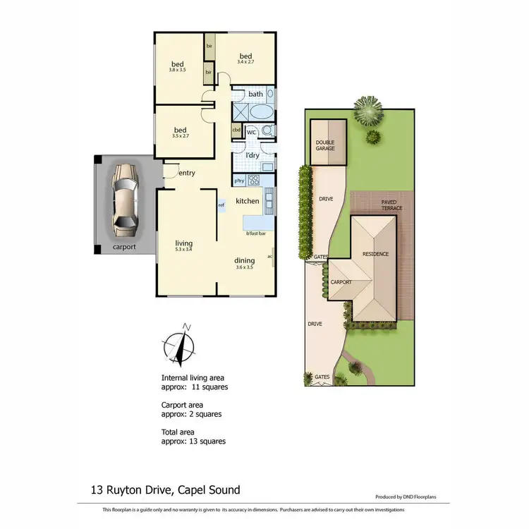 Floorplan of Homely house listing, 13 Ruyton Drive, Capel Sound VIC 3940