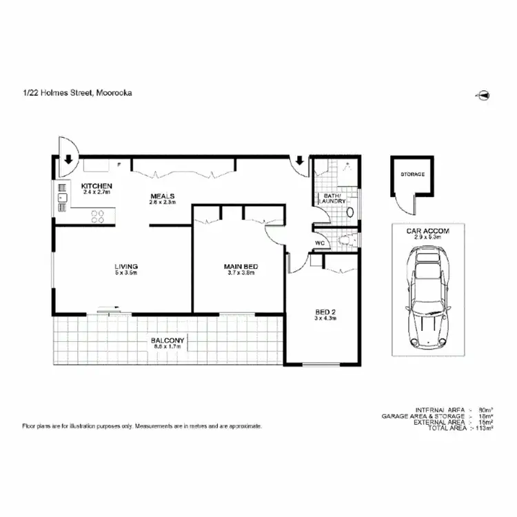Floorplan of Homely unit listing, 1/22 Holmes Street, Moorooka QLD 4105