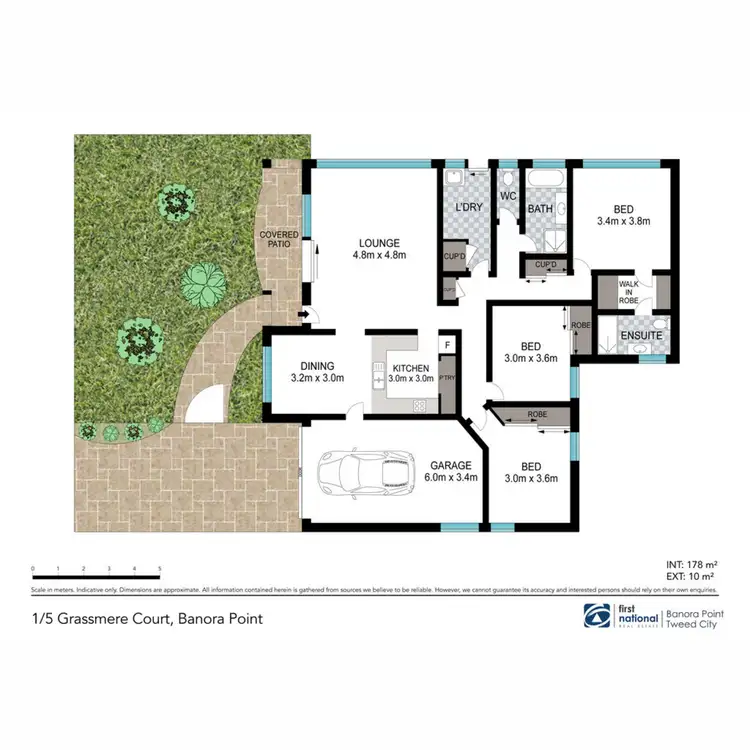Floorplan of Homely semi-detached listing, 1/5 Grassmere Court, Banora Point NSW 2486