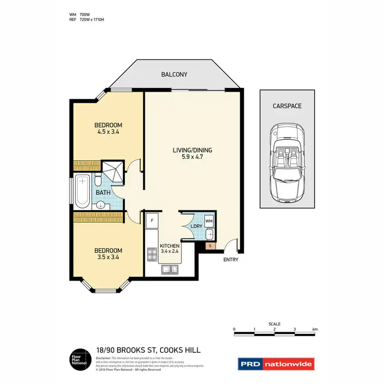 Floorplan of Homely unit listing, 18/90 Brooks Street, Cooks Hill NSW 2300
