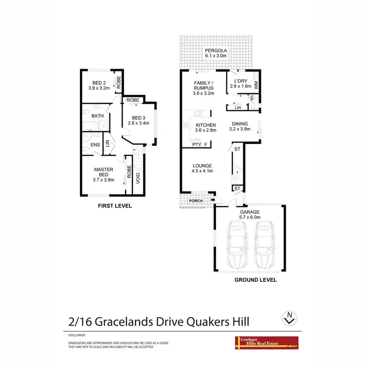 Floorplan of Homely semi-detached listing, 2/16 Gracelands Drive, Quakers Hill NSW 2763