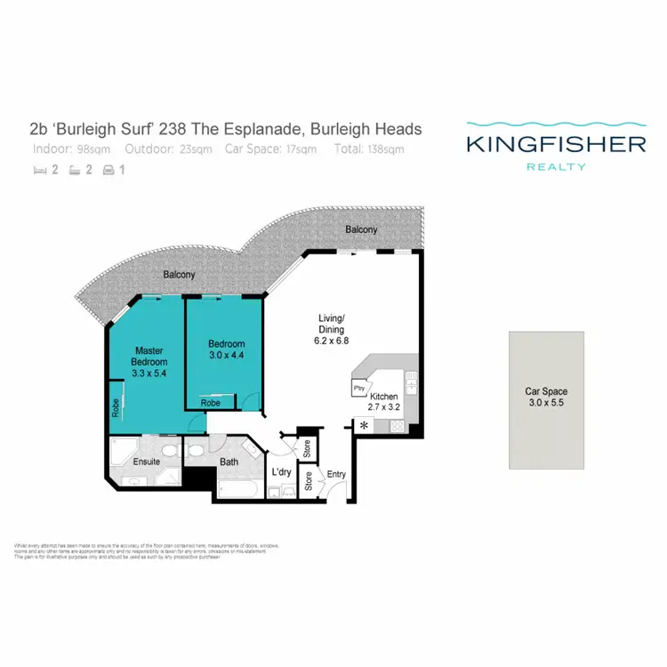 Floorplan of Homely apartment listing, 2B/238 The Esplanade, Miami QLD 4220