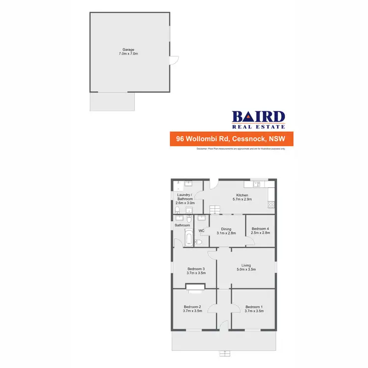 Floorplan of Homely house listing, 96 Wollombi Road, Cessnock NSW 2325