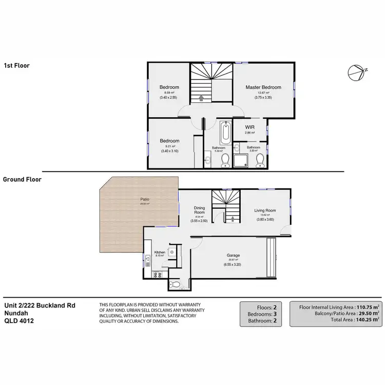 Floorplan of Homely townhouse listing, 2/222 Buckland Road, Nundah QLD 4012