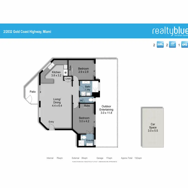 Floorplan of Homely unit listing, 2/2032 Gold Coast Highway, Miami QLD 4220