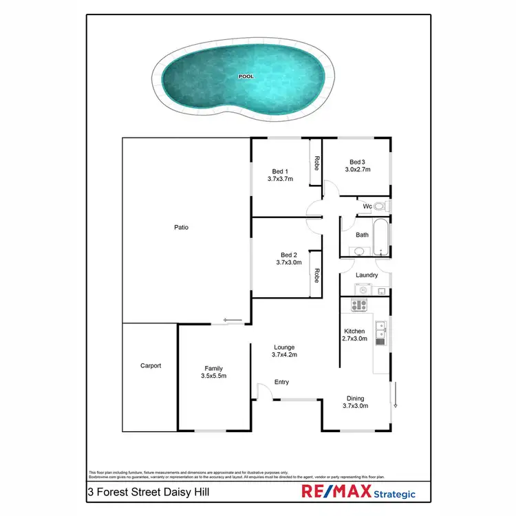 Floorplan of Homely house listing, 3 Forest Street, Daisy Hill QLD 4127