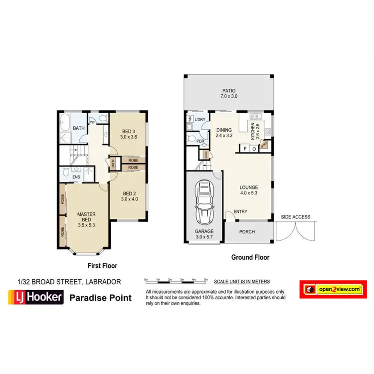 Floorplan of Homely townhouse listing, 1/32 Broad Street, Labrador QLD 4215