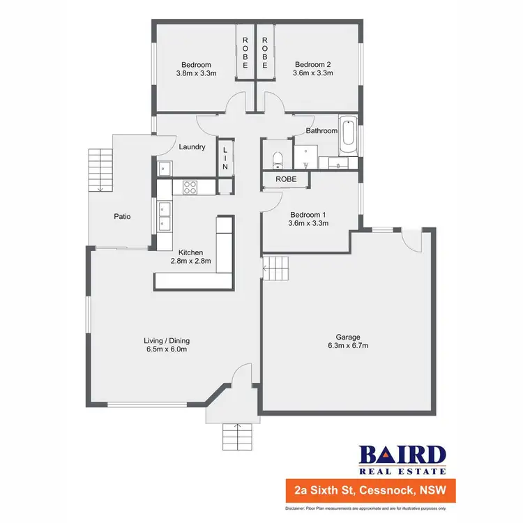 Floorplan of Homely townhouse listing, 2A Sixth Street, Cessnock NSW 2325