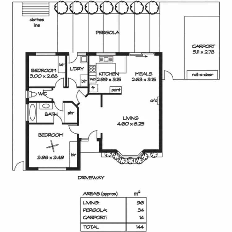 Floorplan of Homely unit listing, 2/53 Boss Avenue, Marleston SA 5033