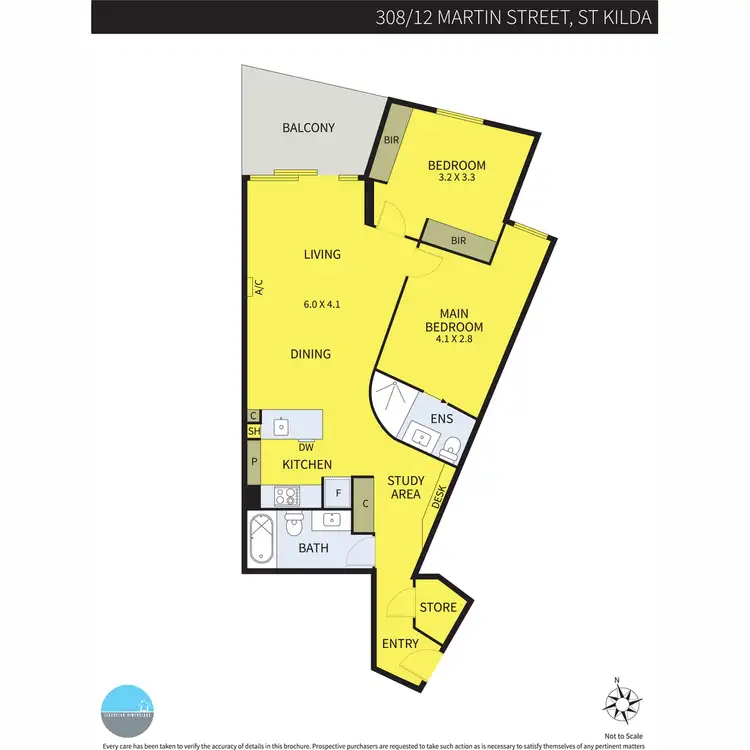 Floorplan of Homely apartment listing, 308/12 - 18 Martin Street, St Kilda VIC 3182