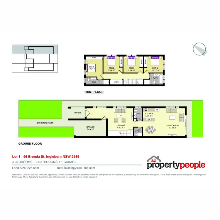 Floorplan of Homely semi-detached listing, 56A Brenda Street, Ingleburn NSW 2565