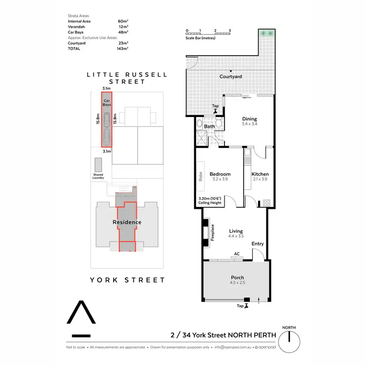 Floorplan of Homely apartment listing, 2/34 York Street, North Perth WA 6006