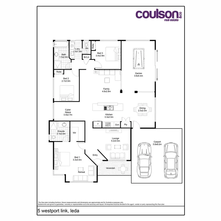 Floorplan of Homely house listing, 5 Westport Link, Leda WA 6170