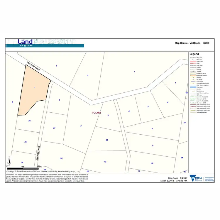 Floorplan of Homely land listing, 10 Ambrose Drive, Tolmie VIC 3723