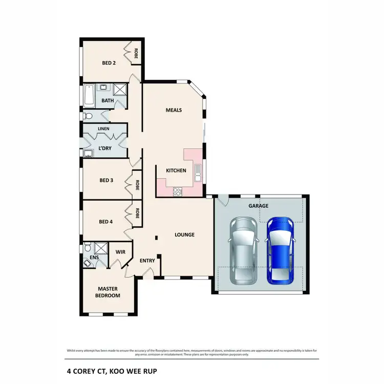 Floorplan of Homely house listing, 4 Corey Court, Koo Wee Rup VIC 3981