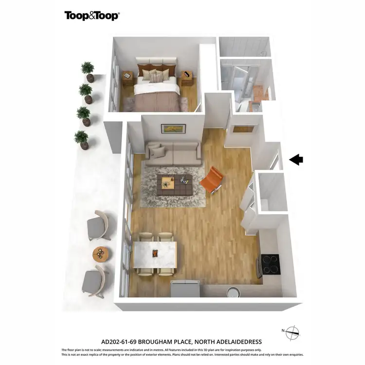 Floorplan of Homely apartment listing, 202/61-69 Brougham Place, North Adelaide SA 5006