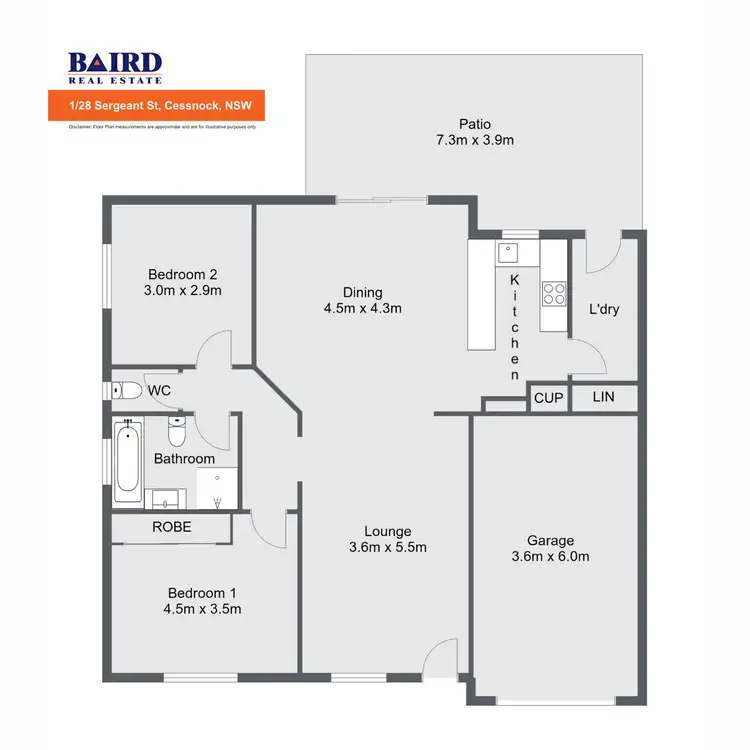 Floorplan of Homely unit listing, 1/28 Sergeant Street, Cessnock NSW 2325