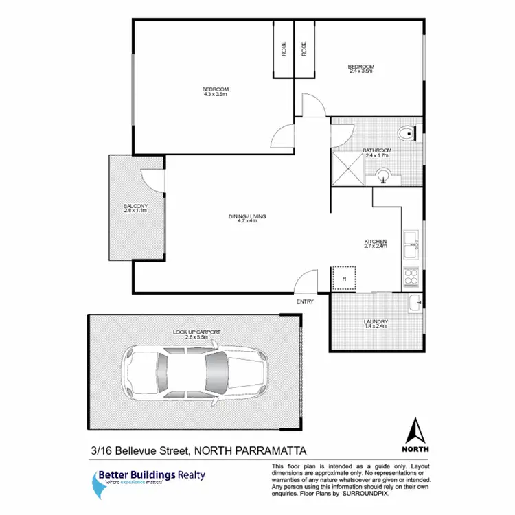 Floorplan of Homely apartment listing, 3/16 Bellevue Street, North Parramatta NSW 2151