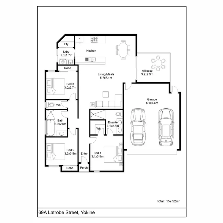 Floorplan of Homely villa listing, 69B Latrobe Street, Yokine WA 6060