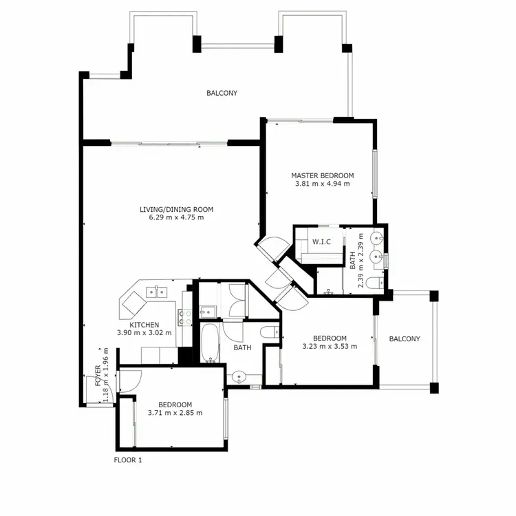 Floorplan of Homely apartment listing, 12/64 Lambert Street, Kangaroo Point QLD 4169