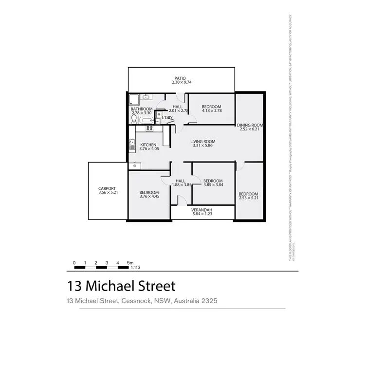 Floorplan of Homely house listing, 13A Michael Street, Cessnock NSW 2325