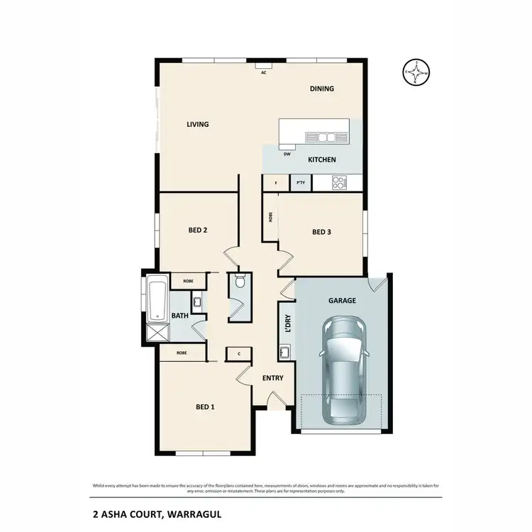 Floorplan of Homely house listing, 2 Asha Court, Warragul VIC 3820